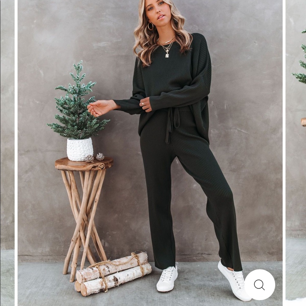 Ribbed knit lounge set